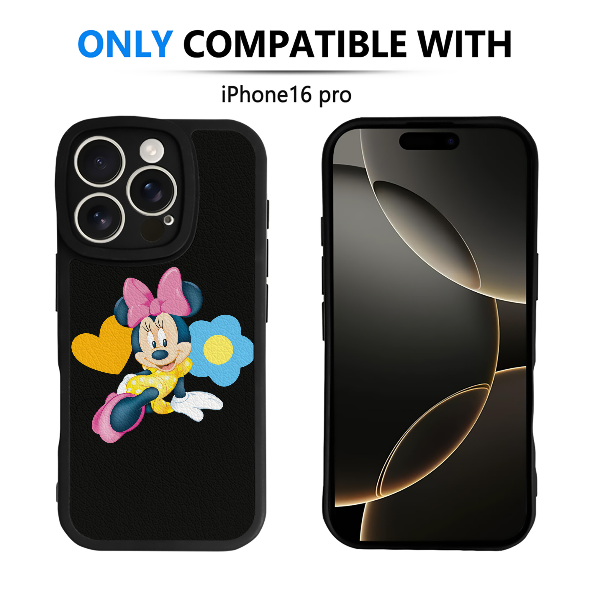 （画像用） ミッキーマウス Mickey Mouse 【iPhone 16シリーズ対応】シリコンスマホケース（レザー調） 材質：シリコン